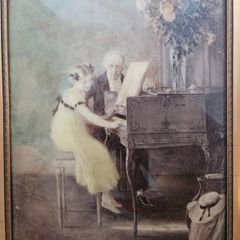 Chrystoleum Vintage framed print The Harpsichord Lesson