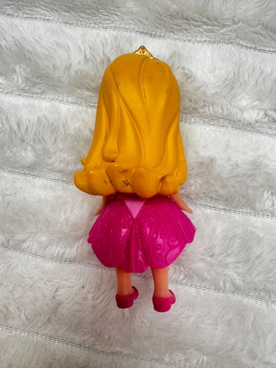 Disney Princess Aurora Sleeping Beauty Mini Doll Pink Dress approx. 9 cm. Used Please see photos