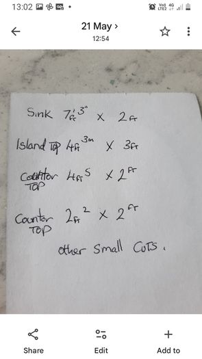 Black granite worktops