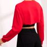 Red Drop Shoulder Super Crop Pullover, size 10 Image 3