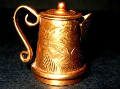 Pristine Vintage 9ct Gold Coffee Pot Charm  Fully Hallmarked