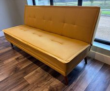 3 Seater Yellow Fabric Sofa Bed - Seattle