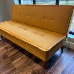 3 Seater Yellow Fabric Sofa Bed - Seattle