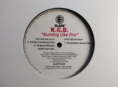 K.G.B. - Burnin Like Fire - Records - PIANO House BANGER!! QUINTESSENTIAL Dublin CLASSIC! Get on the floor it's burning like fire!