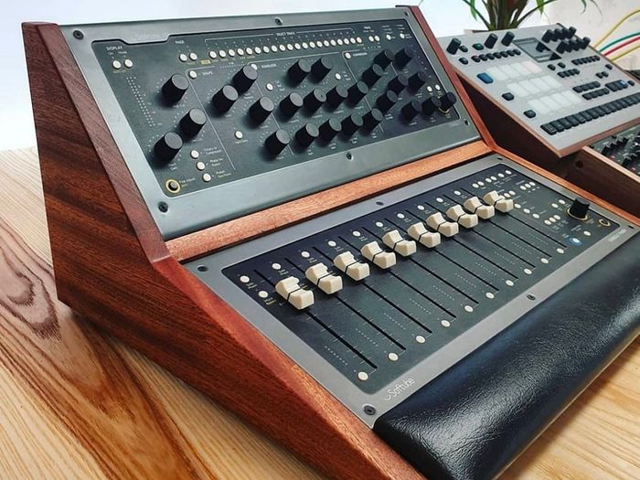 Softube Console 1 and Fader with walnut stand