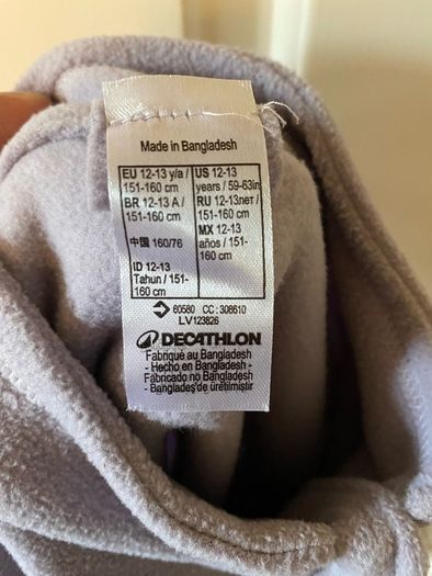jumper fleece girl purple decathlon