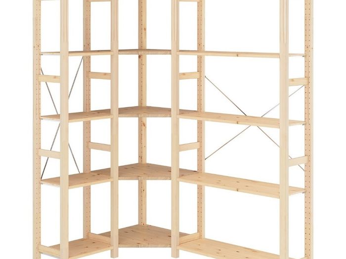 IKEA IVAR 3 Section Corner Shelving Unit 103/144x30x179cm Solid Pine