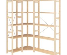 IKEA IVAR 3 Section Corner Shelving Unit 103/144x30x179cm Solid Pine