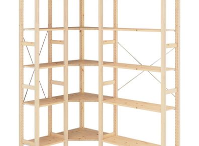 IKEA IVAR 3 Section Corner Shelving Unit 103/144x30x179cm Solid Pine
