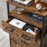 Bathroom cabinet, sideboard, storage cabinet, adjustable shelf, steel frame, for living room, kitchen, industrial style, vintage brown-black Image 3