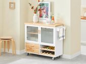 Kitchen island country style portable wheels