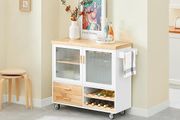 Kitchen island country style portable wheels