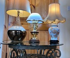 Ceramic lamp 65 euro. Brass with glass shade 95 euro . Chinese style 50 euro .
