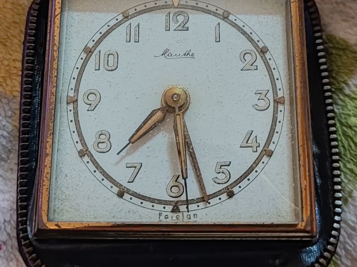 Vintage German Mauthe Travel Alarm Clock 1960s
