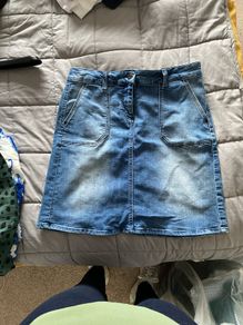 Women's denim knee length skirt