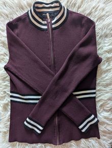 Karen Millen zip bordo cardigan