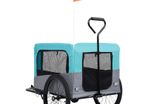 2-in-1 Pet Bike Trailer & Jogging Stroller Blue and Grey