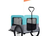 2-in-1 Pet Bike Trailer & Jogging Stroller Blue and Grey