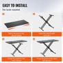 DJ Table Stand, (32"-43") x 18" Portable DJ Laptop and Controller Stand, Lightweight DJ Desk DJ Booth Adjustable Height DJ Stand, Foldable Double-X Keyboard Stand & Tabletop, Audio Mixer Stand Image 3