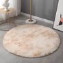 Round Rugs for Bedrooms Fluffy Living Room Circle Area Rug Soft Shaggy Carpet for Kids Room Floor Mat (Grey, 80cm) Image 2