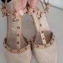 Xti beige stud strap pointed heels Sz 41 - Bnwot Image 4