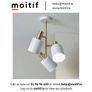 Indy 3 Bulbs Electrified Pendant Light - White/Brass Image 4