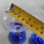 Vintage set of 2 Duiske Irish Handcut Glass Cobalt Blue/Clear Etched Vine Candle Holder Image 4