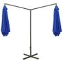 Double Parasol with Steel Pole Azure Blue 600 cm Image 5