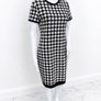 Pre Owned Classic Black & White Houndstooth Bodycon Dress Image 2
