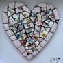 Handmade framed Heart in Pique Assiette Mosaic Image 2