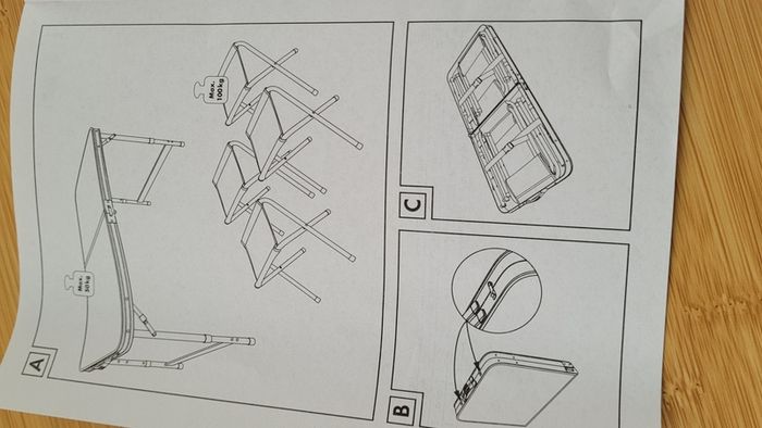 Folding Camping Table Set with 4 Stools