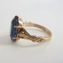 9 carat gold vintage blue glass ring size L Image 3