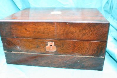 Antique Traveling Desk Wooden Writing Slope Box