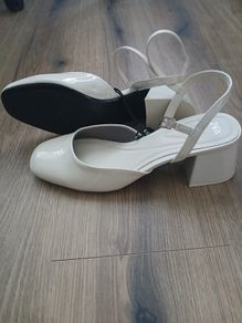 Ladies zara cream sling backs size 41