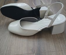 Ladies zara cream sling backs size 41