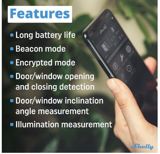 Shelly BLU Door/Window White, Bluetooth door and window sensor