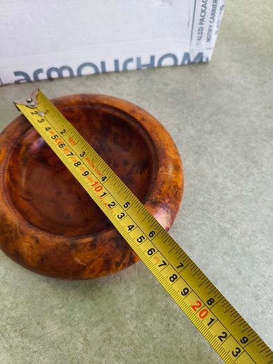 Vintage Fruit Wood Dish Ashtray Trinket Display Piece