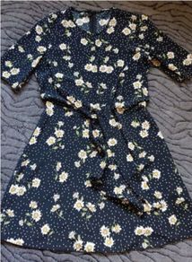 Black Floral Dress  Size 8-10