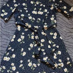 Black Floral Dress  Size 8-10