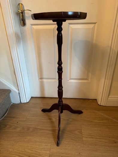 Vintage Leather Top Pedestal Stand or Torchere