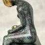 Male & Female Sculpture - Patinated Bronze On A Wooden Plinth Image 3