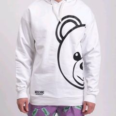 MOSCHINO UNDERWEAR Leisure Hoodie White Teddy Printed