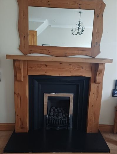 Beautifly Cafted Solid  Oak Fireplace With Matching Mirror