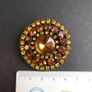 Vintage Yellow and Brown Crystal Stone Brooch Image 4