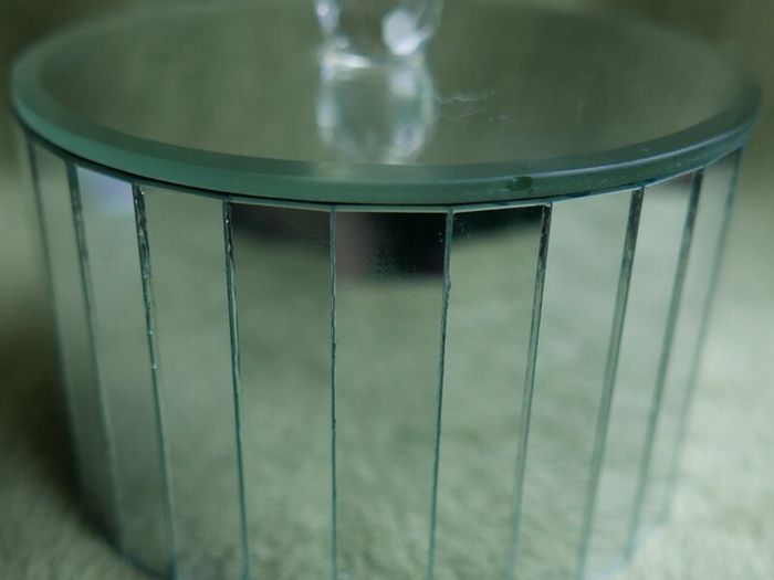 Vintage Round Mirror Trinket Box