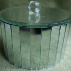 Vintage Round Mirror Trinket Box