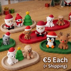 Christmas themed miniature figures on trays