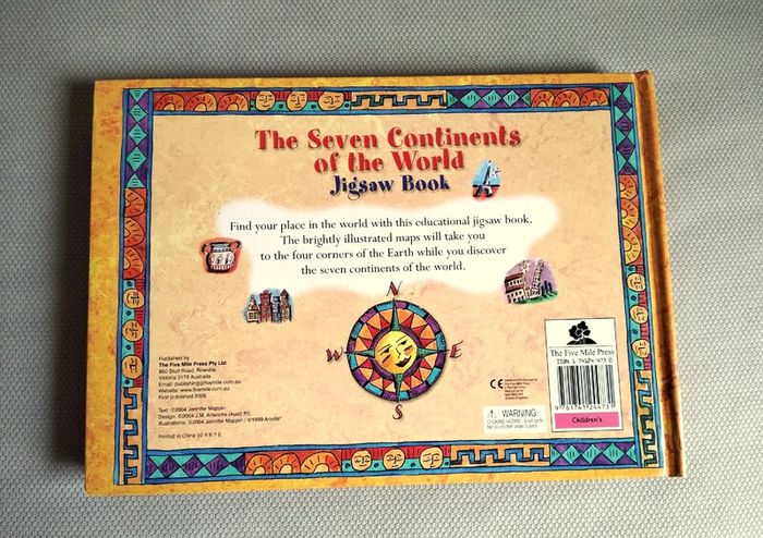Seven continents of the world educational jigsaw book