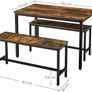_Dining Table Kitchen Table Set 110 x 70 x 75 cm with 2 Benches 97 x 30 x 50 cm Image 3