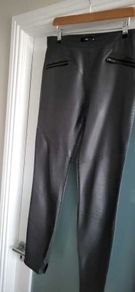 Sportsgirl Grey Faux Leather Leggings Sz M (Fit 10-12UK)